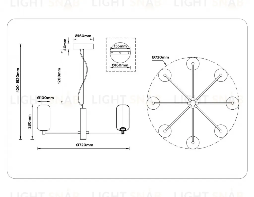 Подвесная люстра Ambrella Light High Light Modern LH11109 LH11109