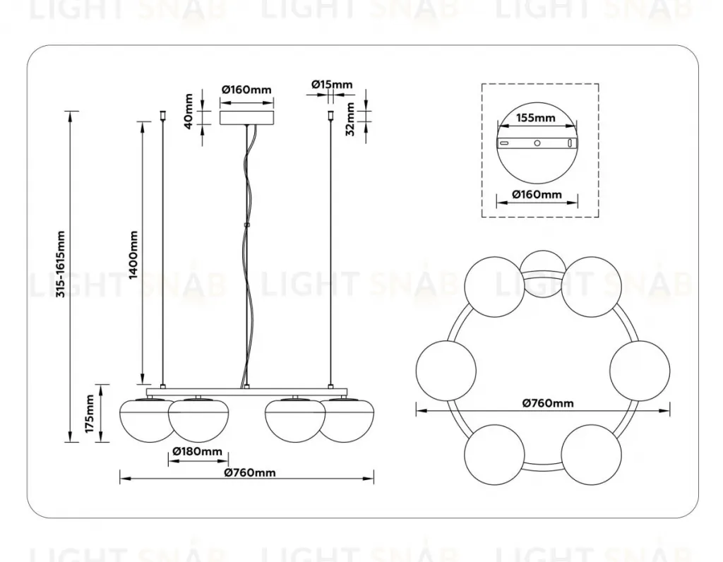 Подвесная люстра Ambrella Light High Light Modern LH12003 LH12003