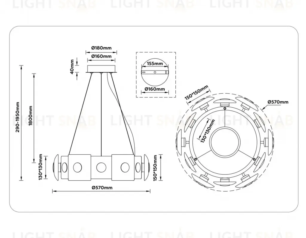 Подвесная люстра Ambrella Light High Light Crystal LH31021 LH31021