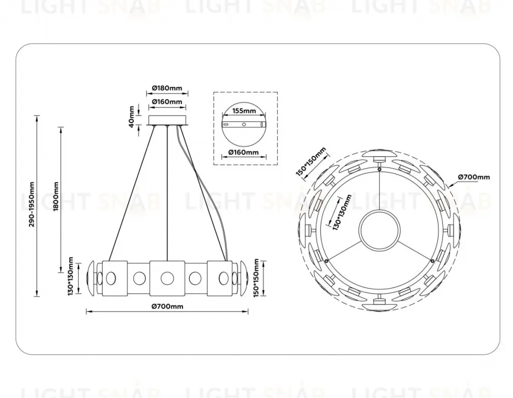 Подвесная люстра Ambrella Light High Light Crystal LH31027 LH31027