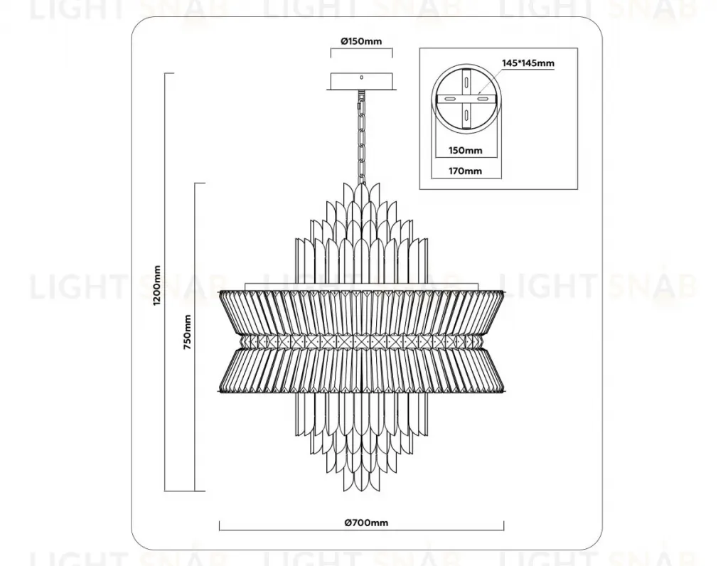 Подвесная люстра Ambrella Light High Light Crystal LH41026 LH41026