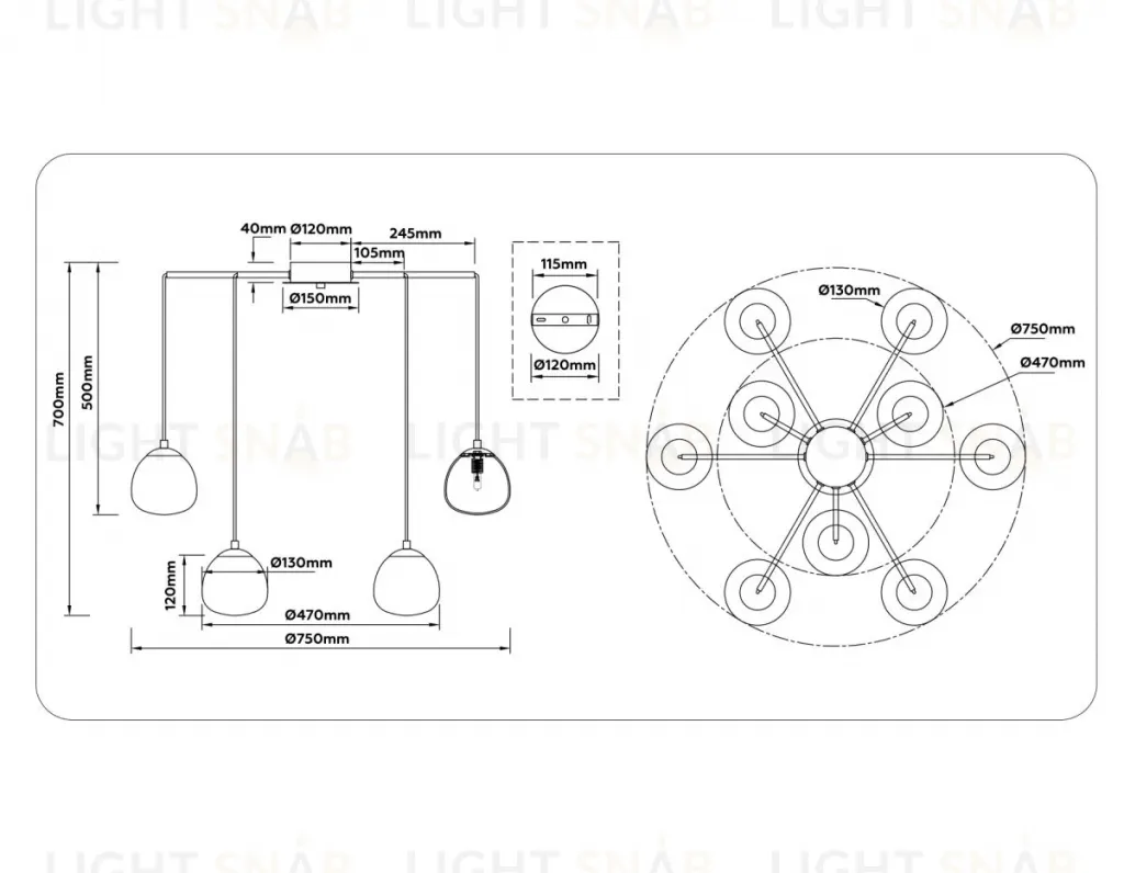 Каскадная люстра Ambrella Light High Light Modern LH51001 LH51001