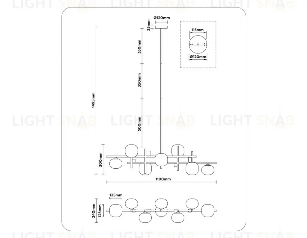 Люстра на штанге Ambrella Light High Light Modern LH51017 LH51017