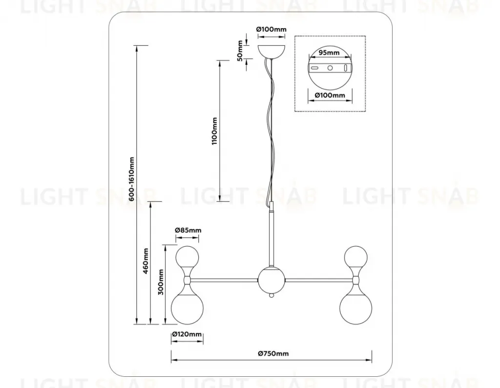 Подвесная люстра Ambrella Light High Light Modern LH51051 LH51051