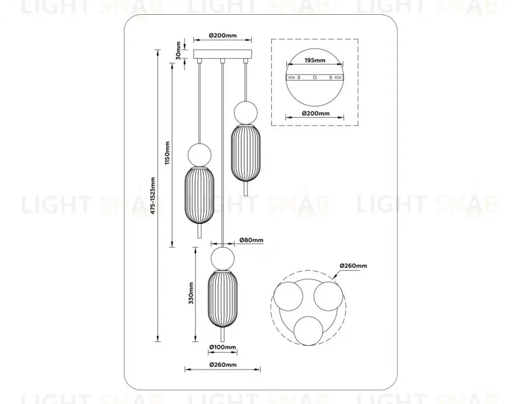 Подвесной светильник Ambrella Light High Light Ceramo Modern LH53102 LH53102