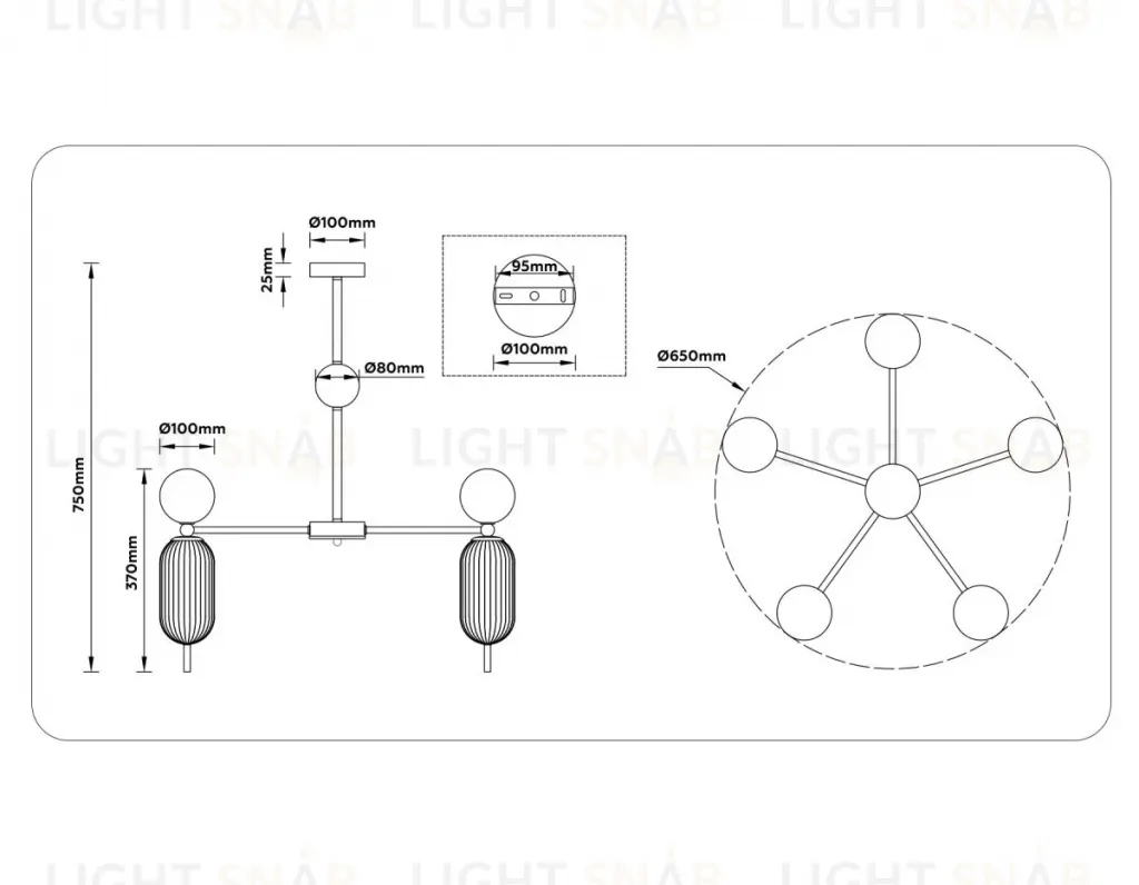 Люстра на штанге Ambrella Light High Light Ceramo Modern LH53104 LH53104