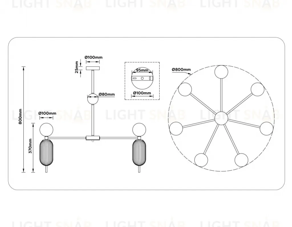 Люстра на штанге Ambrella Light High Light Ceramo Modern LH53106 LH53106