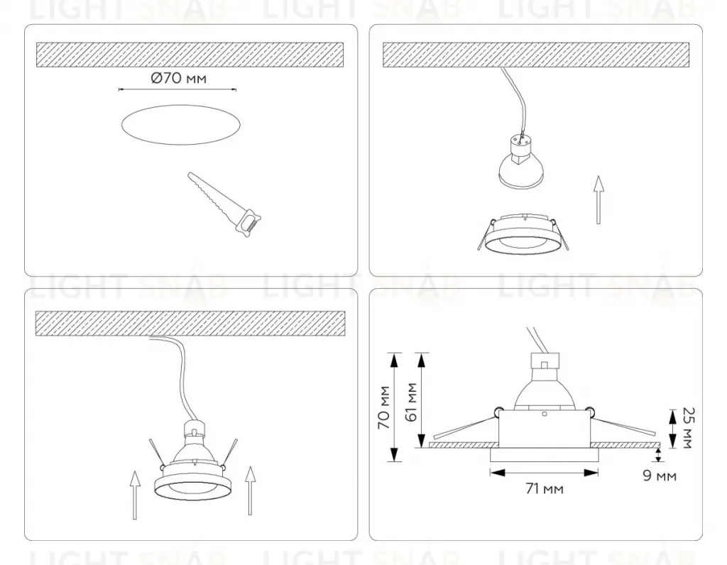 Встраиваемый светильник Ambrella Light Techno spot Technic base TN102801 TN102801