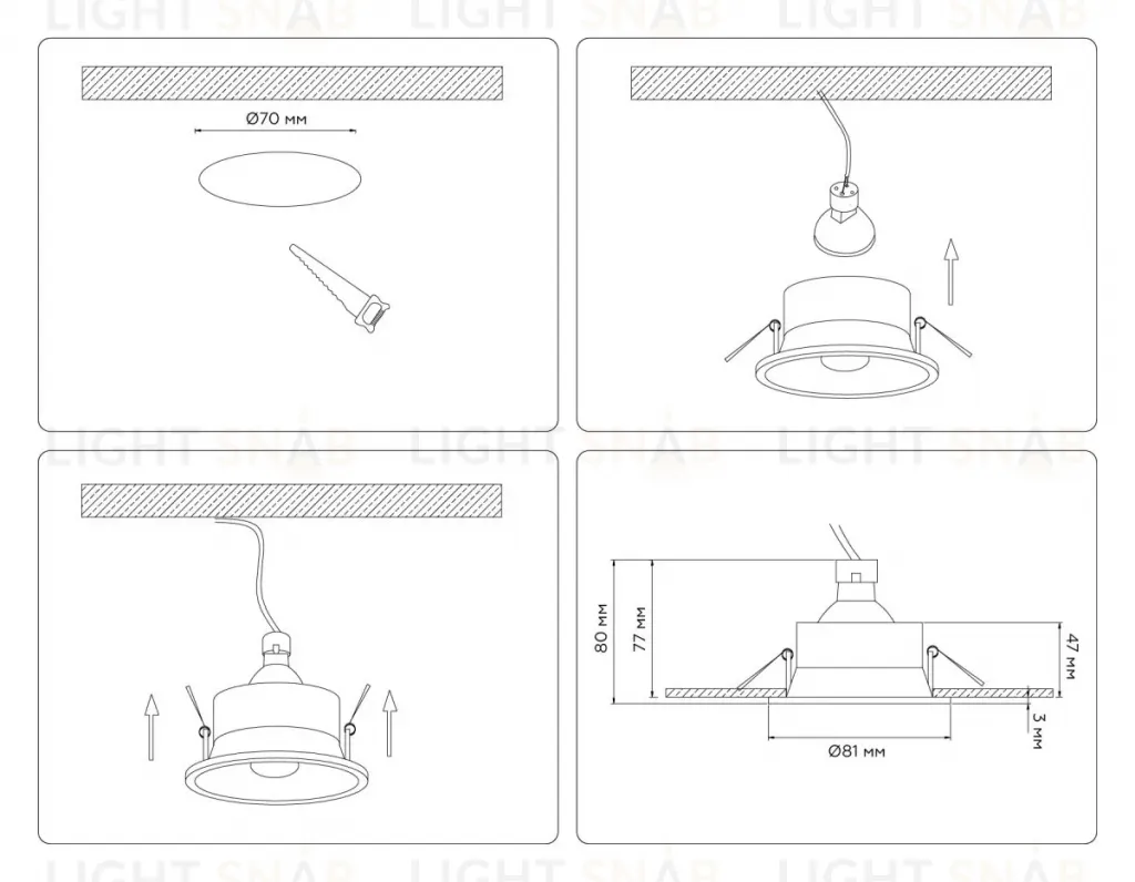 Встраиваемый светильник Ambrella Light Techno spot Technic base TN102806 TN102806