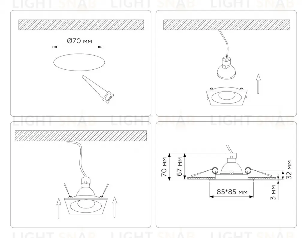 Встраиваемый светильник Ambrella Light Techno spot Technic base TN102811 TN102811