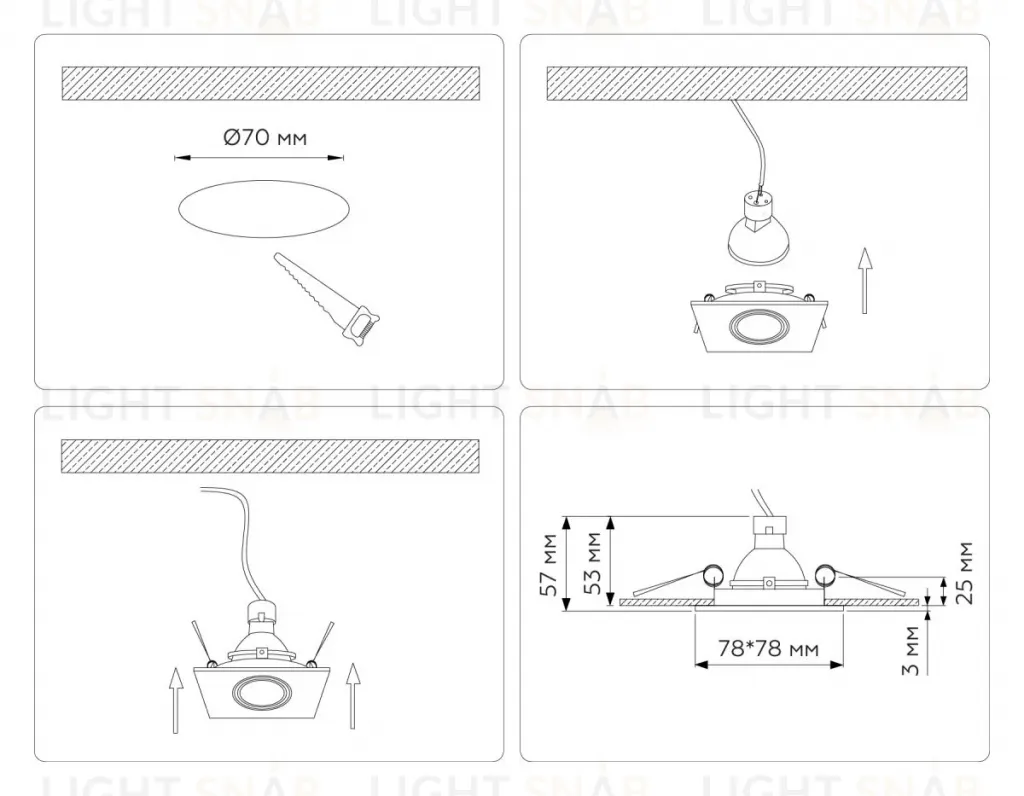 Встраиваемый светильник Ambrella Light Techno spot Technic base TN102817 TN102817