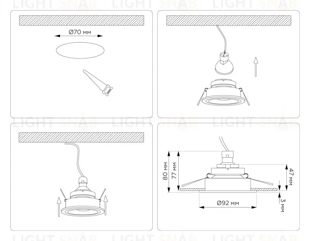 Встраиваемый светильник Ambrella Light Techno spot Technic base TN102824 TN102824