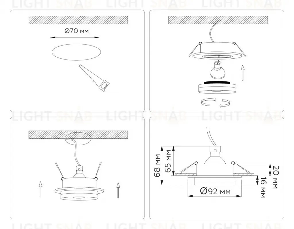 Встраиваемый светильник Ambrella Light Techno spot Acrylic Tech TN30708 TN30708