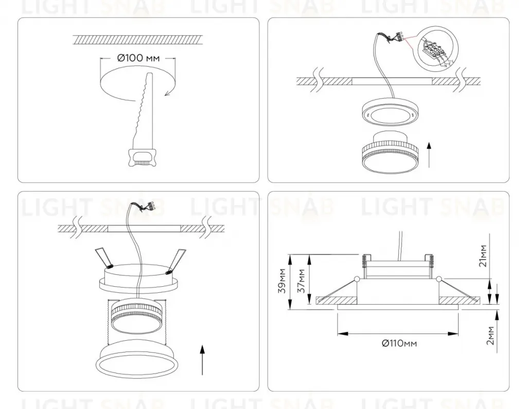 Встраиваемый светильник Ambrella Light Techno spot GX Standard tech TN51823 TN51823