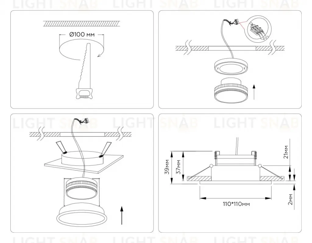 Встраиваемый светильник Ambrella Light Techno spot GX Standard tech TN51824 TN51824