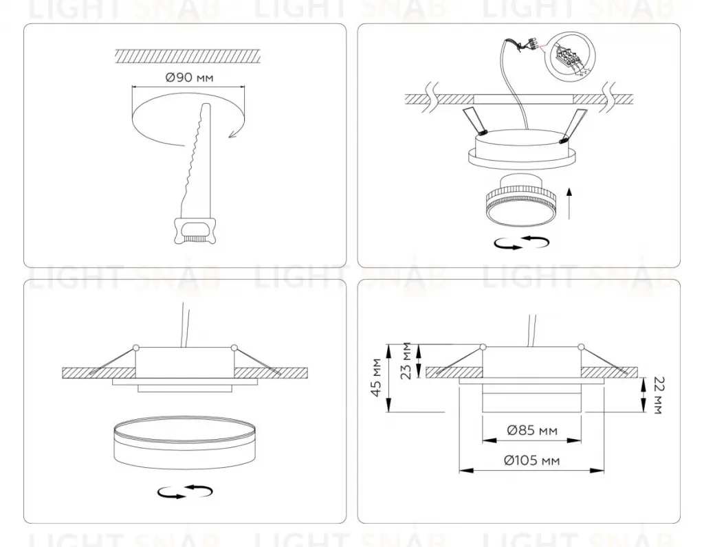 Встраиваемый светильник Ambrella Light Techno spot IP Protect TN6708 TN6708
