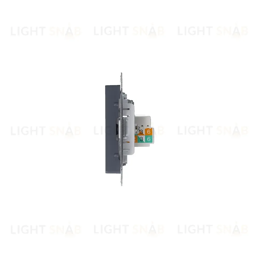 Розетка двойная комп+ТВ, RJ45+TV, кат.5E Systeme Electric AtlasDesign Грифель ATN000789 ATN000789