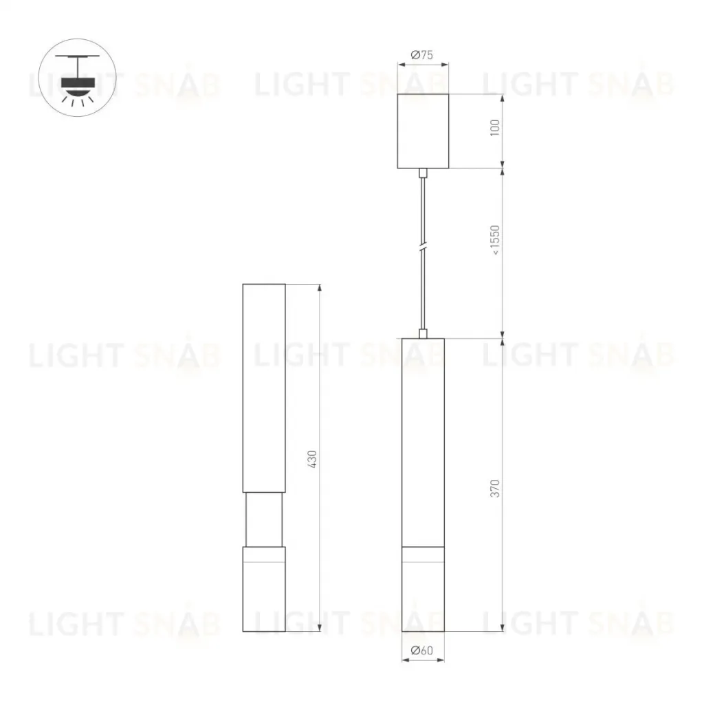 Подвесной светильник Arlight SP-ARTEMIS-HANG-P-R60-15W Warm3300-MIX (BK, 8-80 deg, 230V, TRIAC) 056114 056114