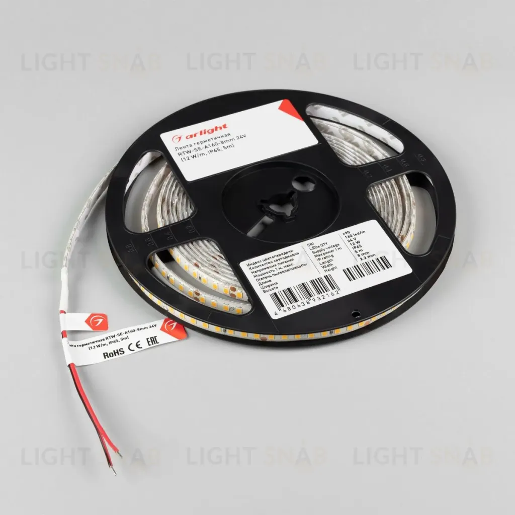 Светодиодная герметичная лента Arlight RTW-SE-A160-8mm 24V Day4000 (12 W/m, IP65, 5m) 038719 038719