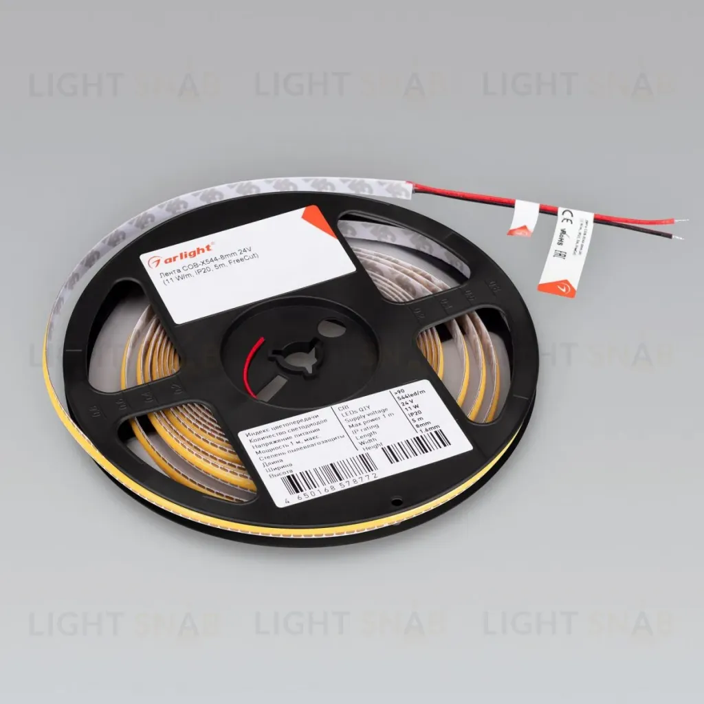 Светодиодная лента Arlight COB-X544-8mm 24V White6000 (11 W/m, IP20, 5m, FreeCut) 043412(1) 043412(1)