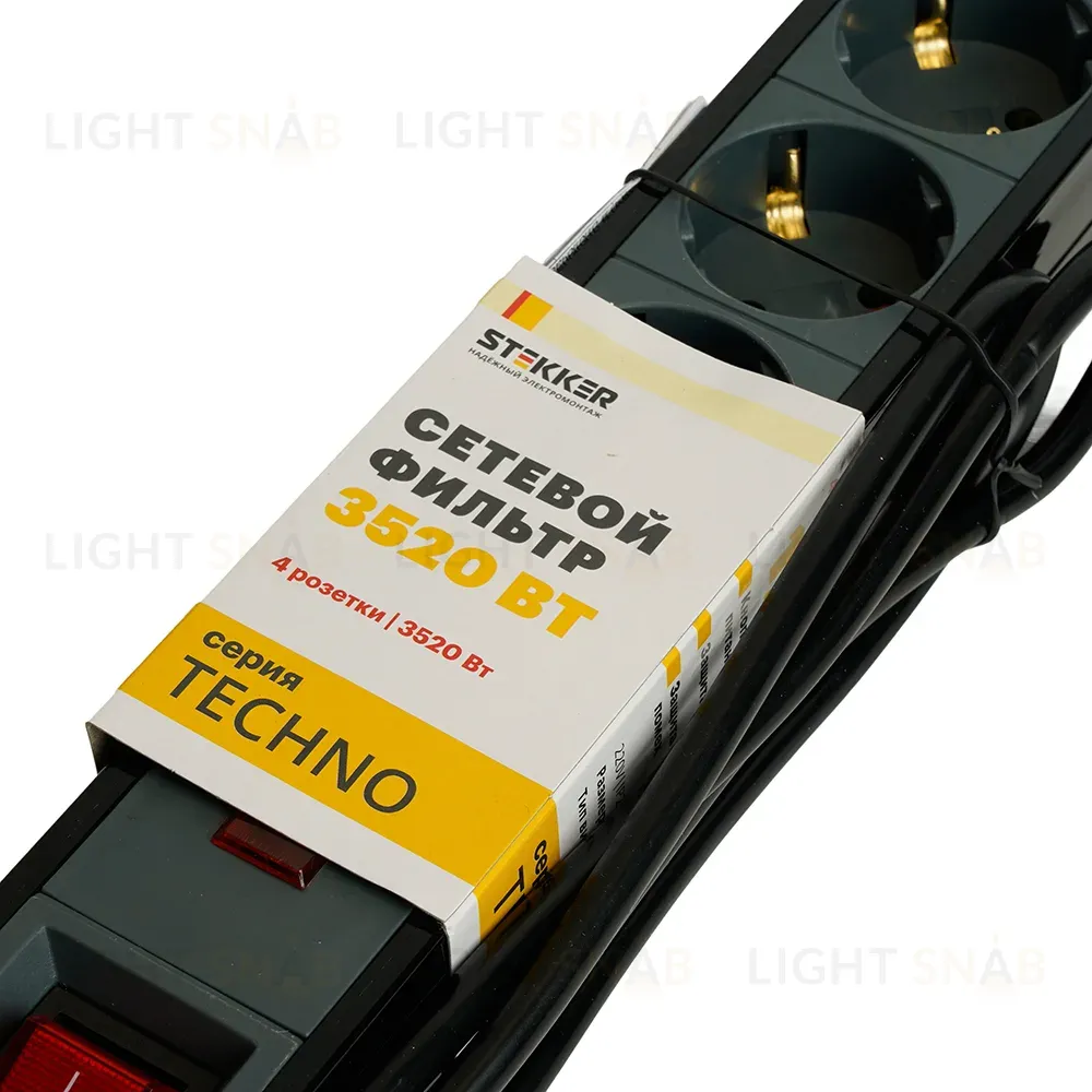 Сетевой фильтр 3-местный с/з Stekker Techno HM22-31-02 50153 50153