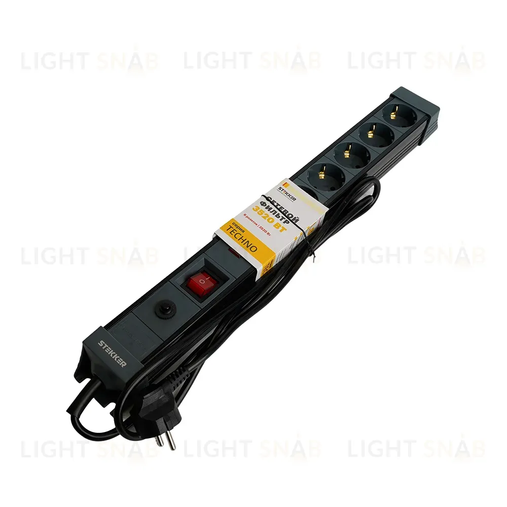 Сетевой фильтр 6-местный с/з Stekker Techno HM22-61-05 50161 50161