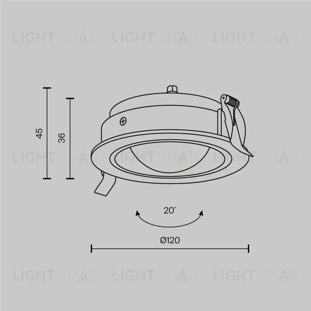 Встраиваемый светильник Maytoni Lens DL105-12W4K-B DL105-12W4K-B