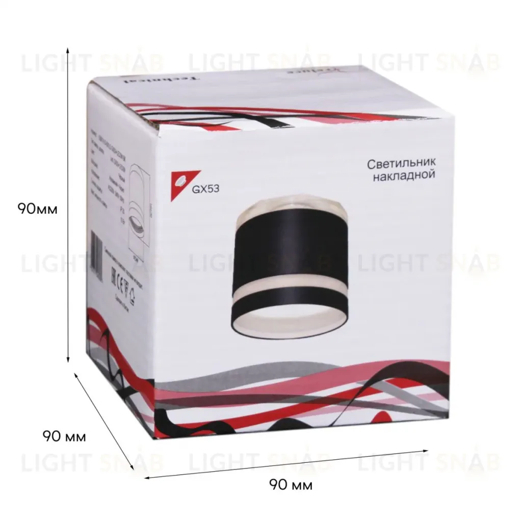 Накладной светильник Reluce 53001-9.5-001LD GX53+LED3W BK 53001-9.5-001LD GX53+LED3W BK