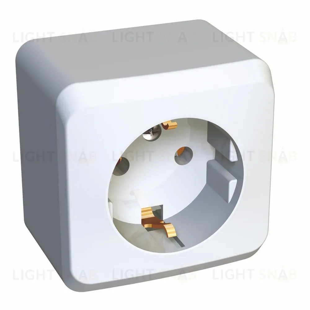 Розетка 1-ая с/з без шторок Systeme Electric Этюд наруж PA16-003B PA16-003B