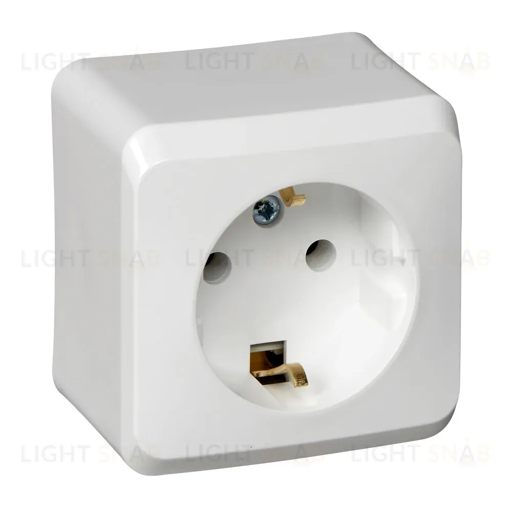 Розетка 1-ая с/з без шторок Systeme Electric Этюд наруж PA16-003B PA16-003B