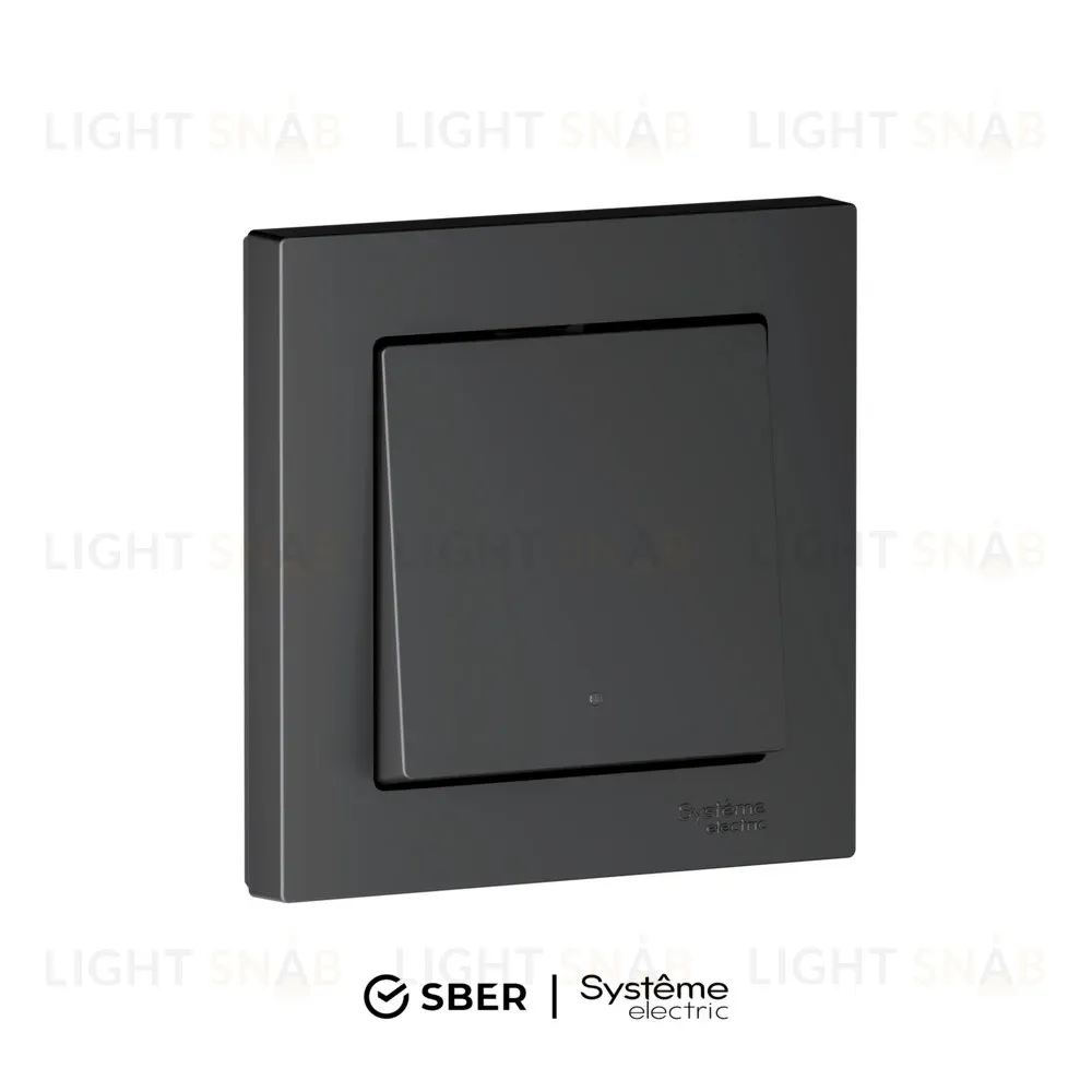 Выключатель 1-кл с подсв., Zigbee, сх.1, L+N, 10А SBER Systeme Electric AtlasDesign Smart Карбон ATN001013Z ATN001013Z
