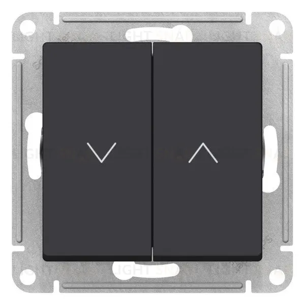 Выключатель 2-клавишный для жалюзи, 2х сх.4, 10А, Карбон Systeme Electric AtlasDesign ATN001019 ATN001019