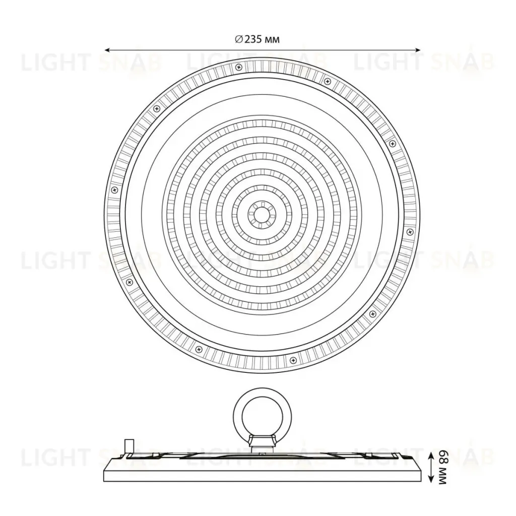 Промышленный светильник Uniel ULY-U37D-100W/6500K IP65 GREY UL-00012784 ULY-U37D-100W/6500K IP65 GREY