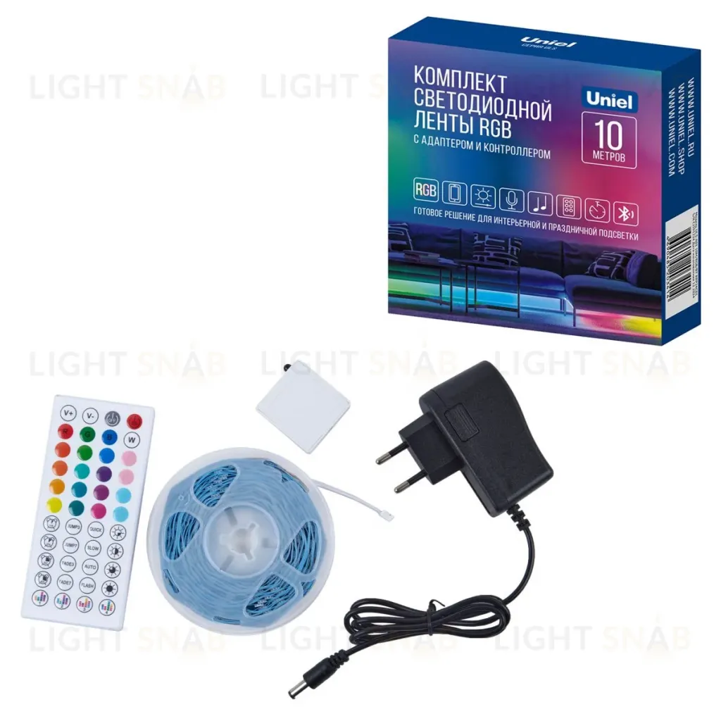Светодиодная лента (комплект) Uniel ULS-A01 10M/RGB/BT RRP24C01 UL-00012815 ULS-A01 10M/RGB/BT RRP24C01