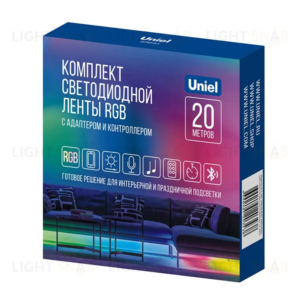 Светодиодная лента (комплект) Uniel ULS-A01 20M/RGB/BT RRP24C01 UL-00012816 ULS-A01 20M/RGB/BT RRP24C01