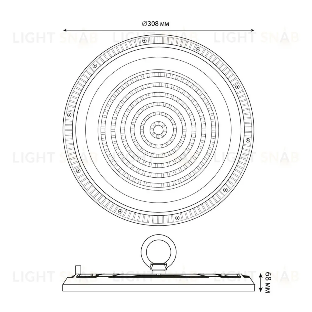 Промышленный светильник Uniel ULY-U37D-200W/4000K IP65 GREY UL-00012785 ULY-U37D-200W/4000K IP65 GREY