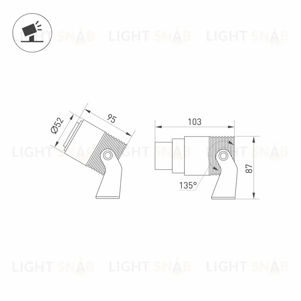 Прожектор Arlight ALT-RAY-ZOOM-R52-8W Warm3000 (DG, 10-40 deg, 230V) 028076(1) 028076(1)