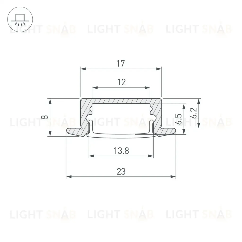 Профиль Arlight LINE-2308-F-2000 WHITE 044237(1) 044237(1)