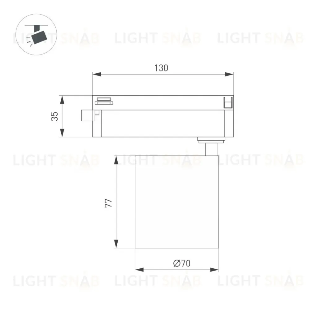 Трековый однофазный светильник Arlight LGD-DYKE-2TR-R75-16W Day4000 (WH, 38 deg, 230V) 052262 052262