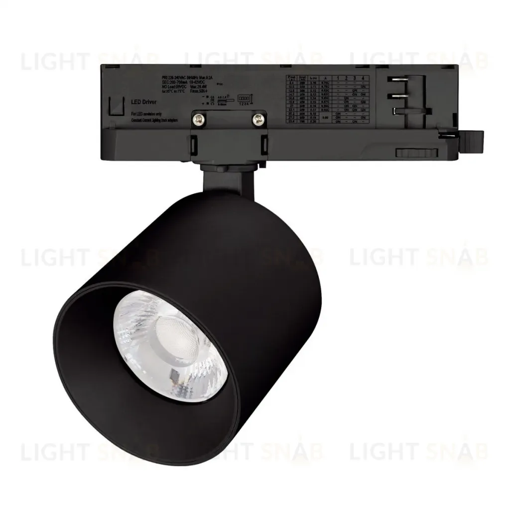 Трековый трехфазный светильник Arlight LGD-DYKE-4TR-R90-26W Day4000 (BK, 50 deg, 230V) 052289 052289