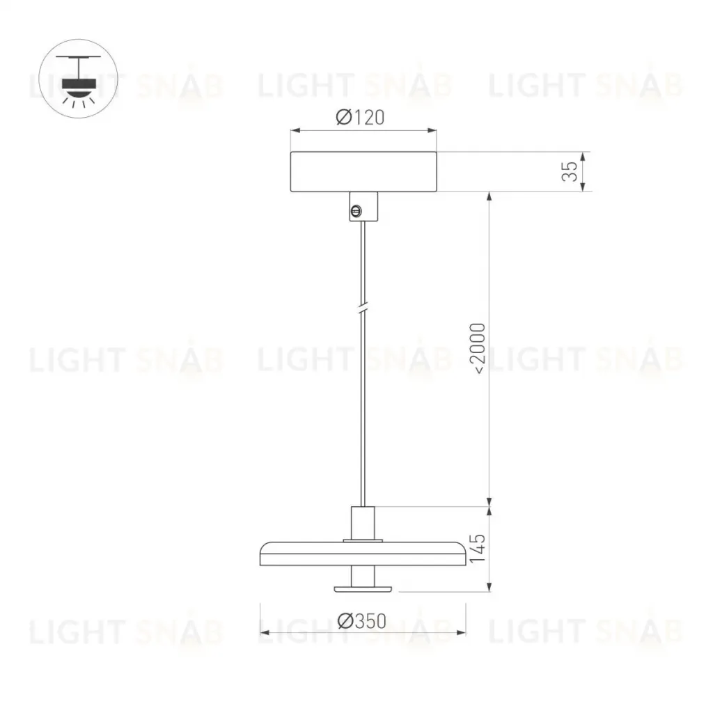 Подвесной светильник Arlight SP-KOTARO-R350-12W Warm3000 (BK-GR, 36 deg, 230V, TRIAC) 057223 057223
