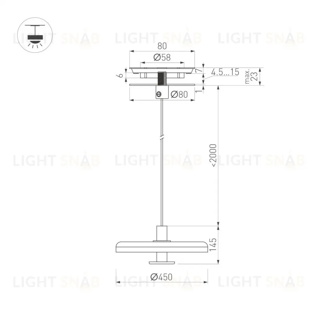 Подвесной светильник Arlight SP-KOTARO-R450-12W Warm3000 (BK-CF, 36 deg, 230V, TRIAC) 057233 057233
