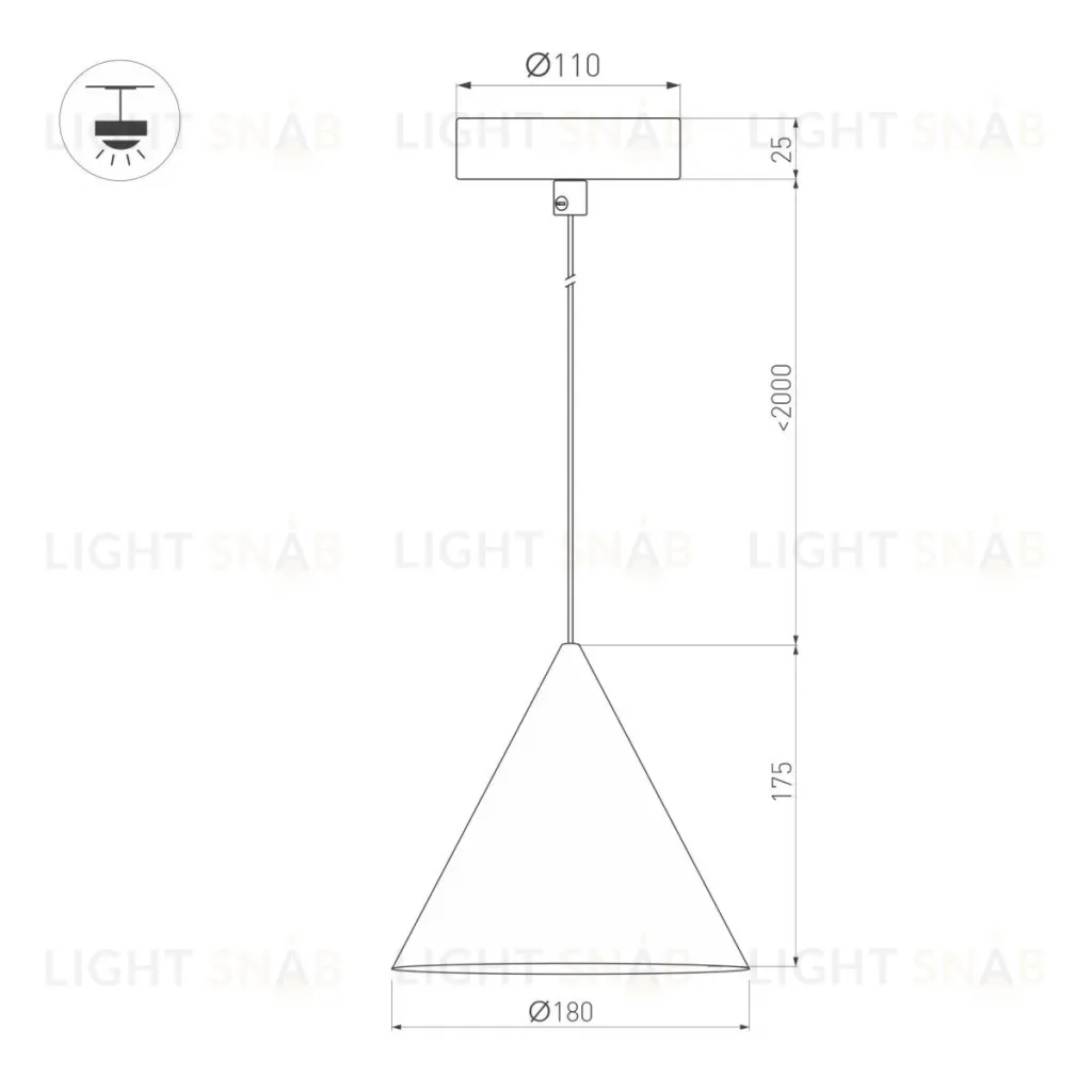 Подвесной светильник Arlight SP-MAKOTO-R180-10W Warm3000 (BK, 36 deg, 230V, TRIAC) 057204 057204