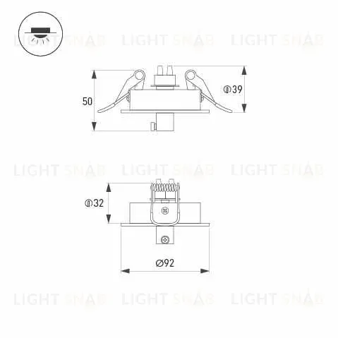 Чаша потолочная встраиваемая Arlight SPX-CANOPY-R90-C6.5 (BK) 046017(1) 046017(1)
