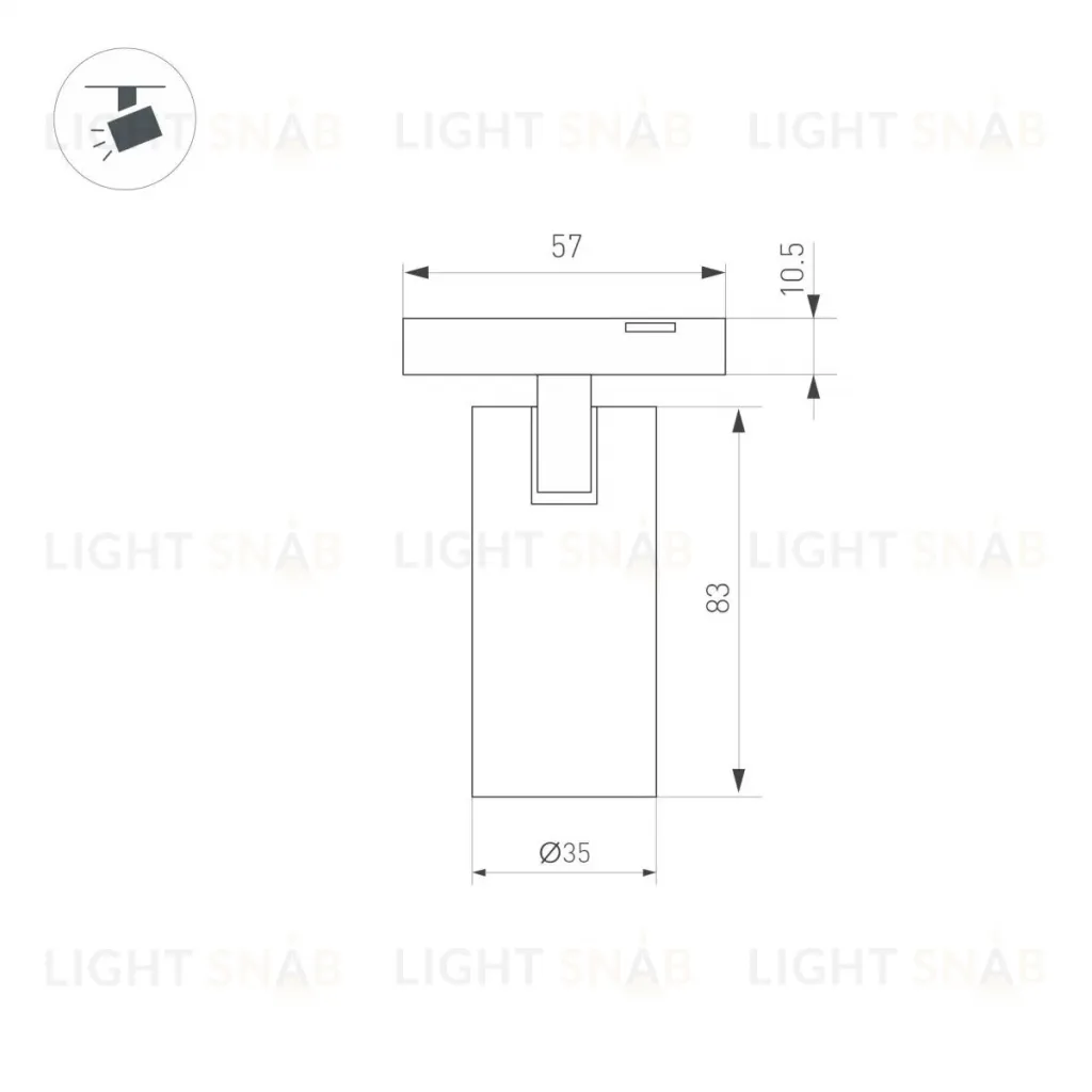 Трековый магнитный светильник Arlight MAG-MICROCOSM-SPOT-R35-5W Warm2700 (BK, 36 deg, 24V) 055468 055468