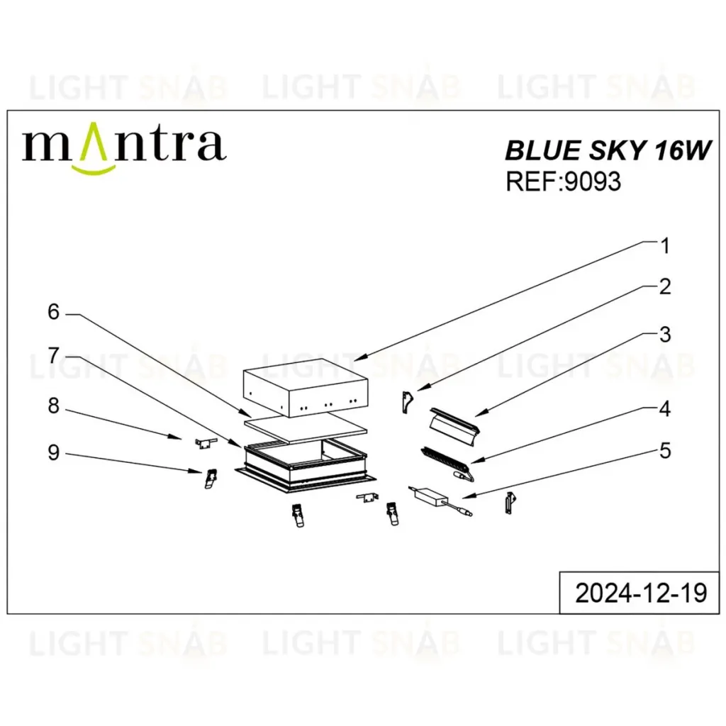 Встраиваемый светильник Mantra Blue Sky 9093 9093