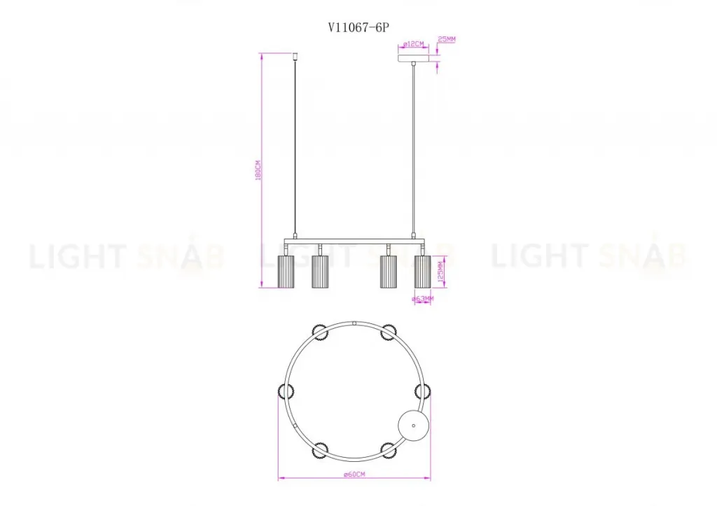 Подвесная люстра Moderli Cora V11602-6P V11602-6P