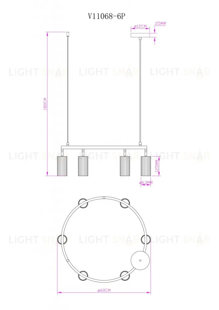 Подвесная люстра Moderli Cora V11603-6P V11603-6P