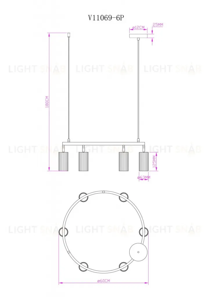 Подвесная люстра Moderli Cora V11604-6P V11604-6P