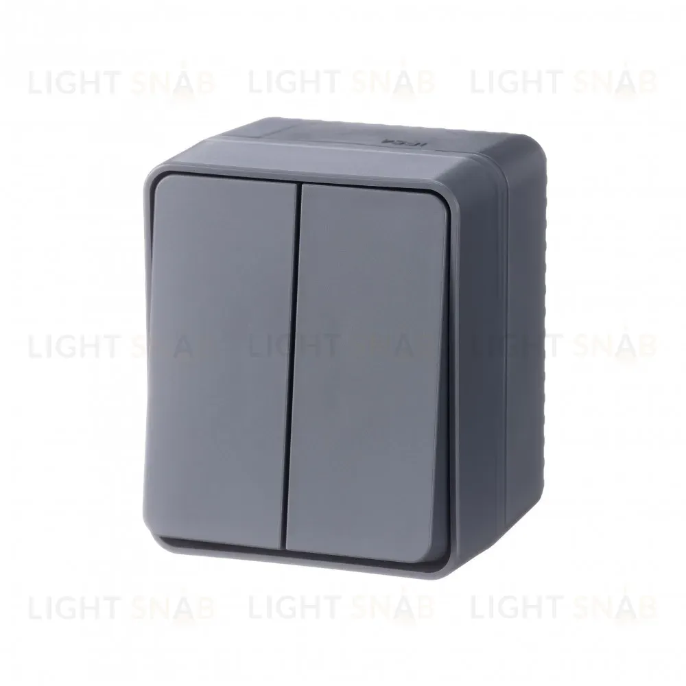 Выключатель 2-клавишный Systeme Electric AtlasDesign Profi54 Наруж Антрацит ATN544051 ATN544051
